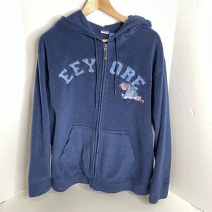 Eeyore Full Zip Hoodie Sweatshirt, Womens 1X, Dark Blue, Disney, Long Sleeve